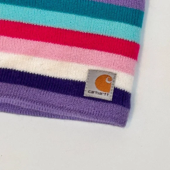 Carhartt Striped Fleece Winter Hat Fleece Lined CB8966 - Picture 2 of 6